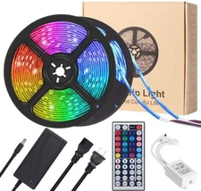 32FT Flexible 5050 RGB LED SMD1 Strip Light Remote Fairy Lights Party