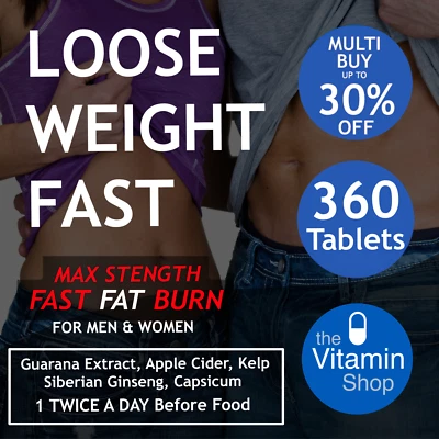THE VITAMIN SHOP Weight Loss Fat Burners Keto High Strength Tablets for Diet & Slimming 360 Pills