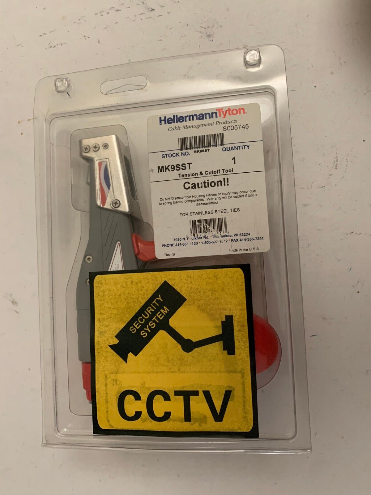 HellermannTyton MK9SST Adj. Tension & Cut-Off Tool Ziptie Cable Tie Gun STEEL