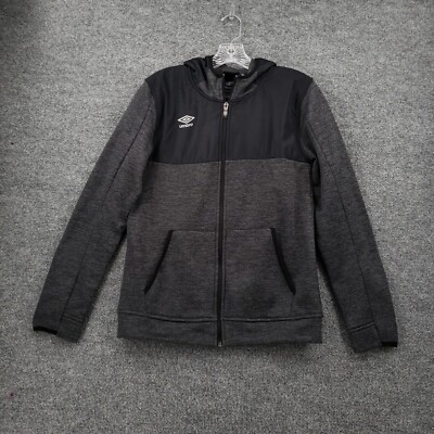 Umbro Hoodie Boys XL Youth Gray Sweatshirt Full Zip Fleece Performance Heather