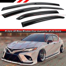 FOR 2018-2024 TOYOTA CAMRY LE SE XLE XSE WAVY WINDOW VISOR RAIN GUARD DEFLECTOR