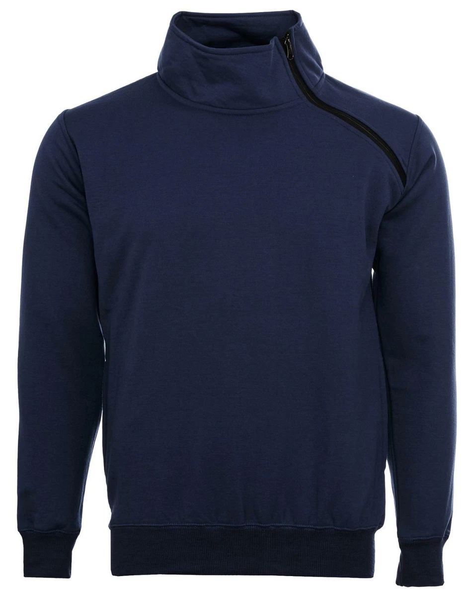 side neck zip sweatshirt