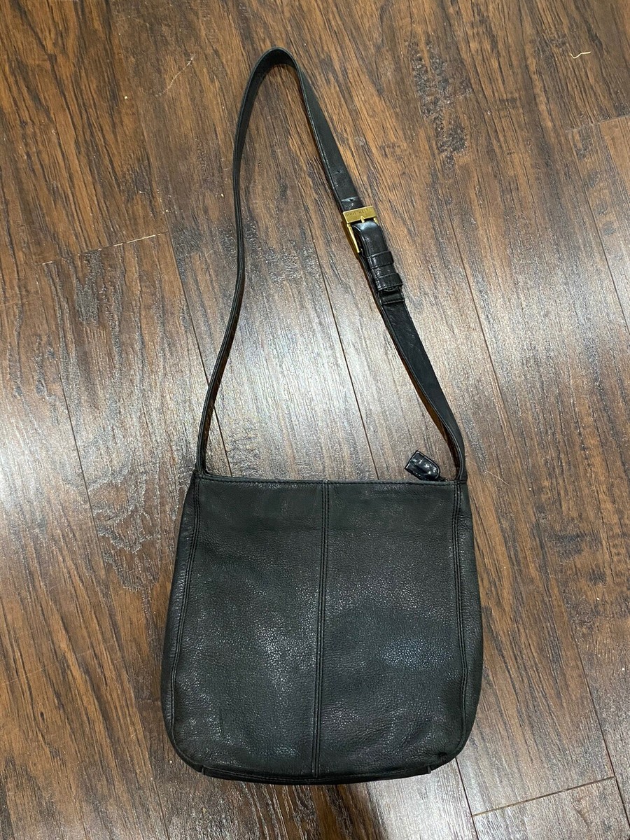 Nine West Vintage Y2k Shoulder Bag Purse Black Leather Square