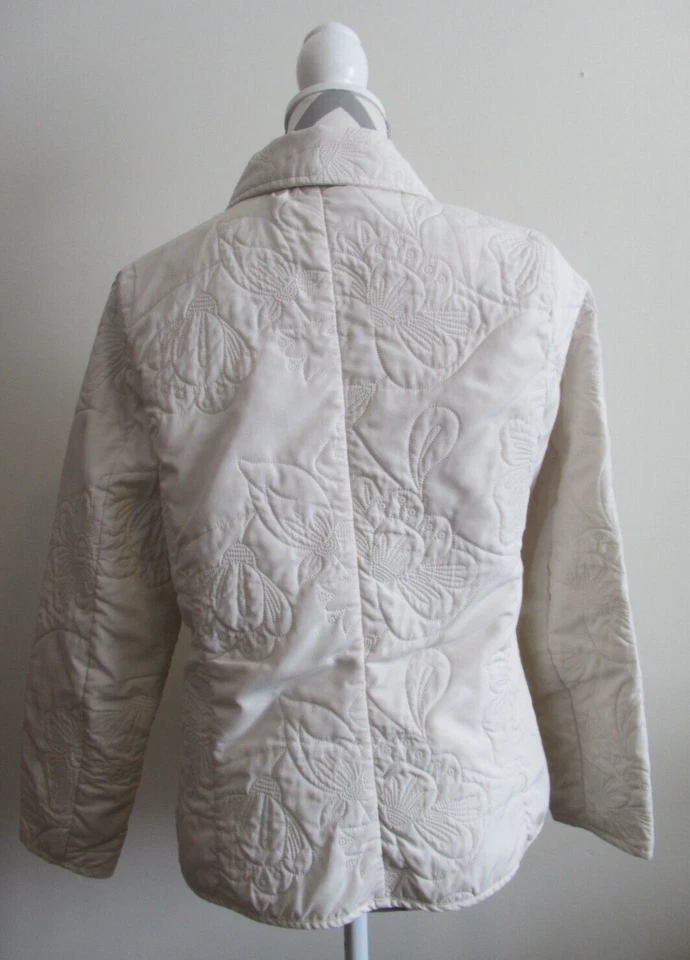Chaqueta acolchada para mujer Lemon Grass Studio 4238 marfil floral talla S Foto 4 de 4