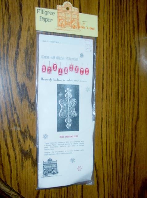 Filigree Paper Christmas Craft Kit : VINTAGE "Shooting Star"