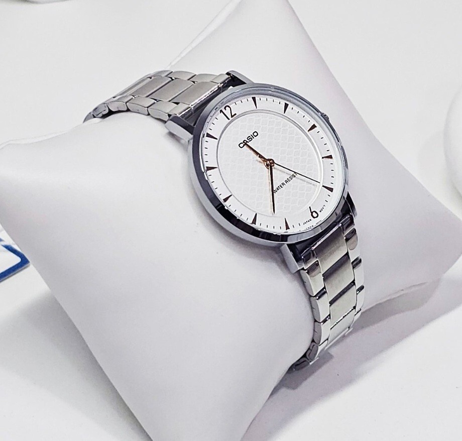 Casio LTP-VT04D-7A White Analog Minimalist Stainless Steel Quartz