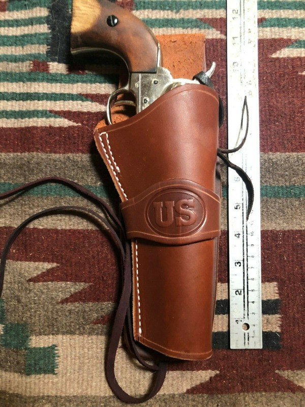 FITS Colt SAA Uberti EMF Chiappa 1873 5.5" Western Leather Drop Holster w US