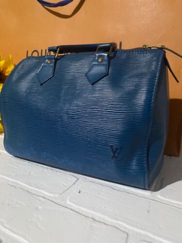 Sac Louis Vuitton bleu Epi cuir Tolède rapide 25 Boston - Photo 1 sur 9