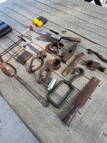 Lot of 22 Vintage Stuff From Toolbox Contents Forged Iron Metal Hammer Head - Picture 15 of 19