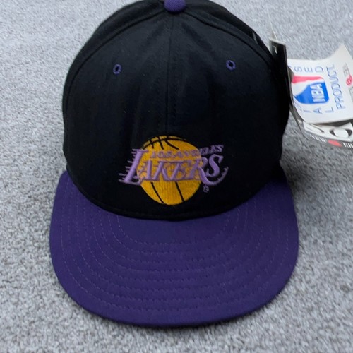 Vintage Los Angeles Lakers Hat Cap Fitted 7 3/8 Wool Black Dome 90s Pro Model LA