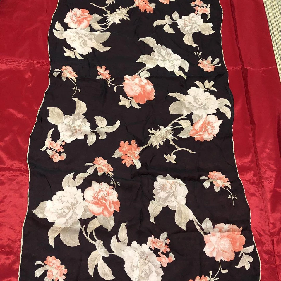 GIORGIO ARMANI chiffon de seda 156x64cm padrão floral marca de acessórios de moda - Imagem 3 de 4