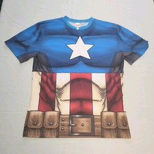 Marvel Captain America Costume T-shirt Men's Size S/M Fits Up To Size S / M