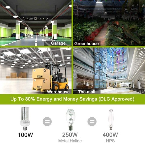 100W LED Corn Bulbs Light Replace 400W MH/HPS Warehouse Parking Lot Light 5000K - Picture 12 of 12