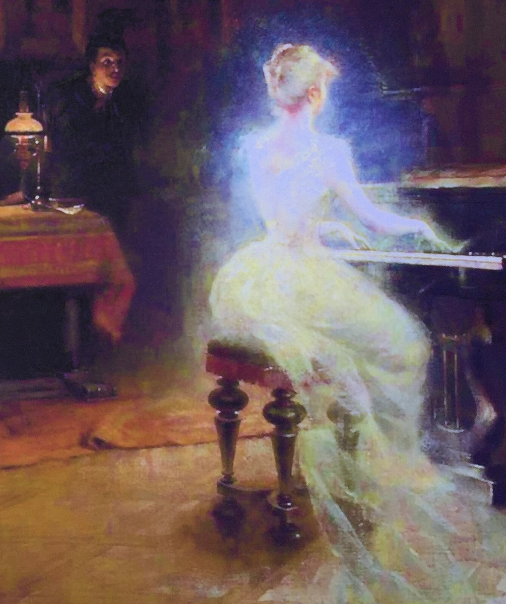 アート・デザイン・音楽 Erotische Kunst in Europa Band 9 The SPIRIT VISITOR 18x12 GEORGE ROUX Art Nouveau ROMANTIC PIANO