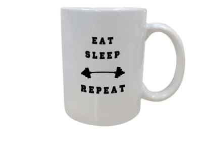 Eat Sleep Lift Repeat Gym Fitness Weightlifting Funny Gift Coffee Mug Tea Cup