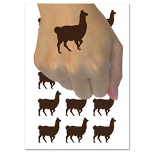 Llama Silhouette Temporary Tattoo Water Resistant Fake Body Art Set