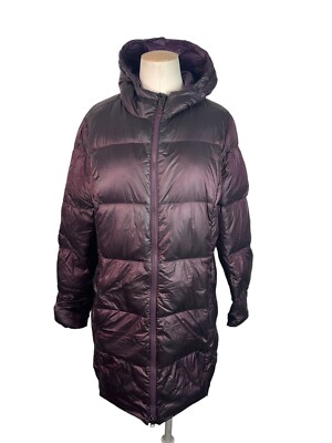 EDDIE BAUER WOMEN'S LARGE LUNA PEAK DOWN PARKA Eggplant PURPLE PUFFERJACKET