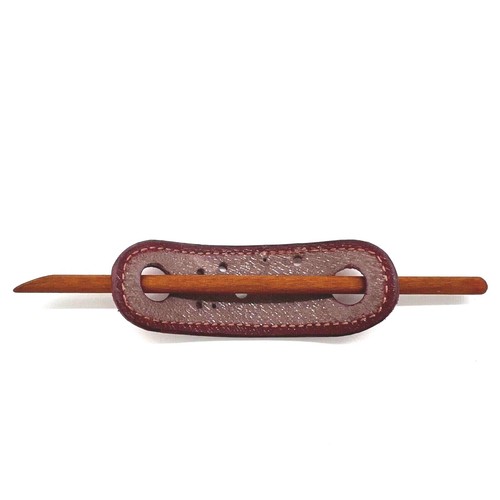 Handmade Genuine Leather Hair Barrette with Stick USA Veteran Made Choose Style - Picture 36 of 123