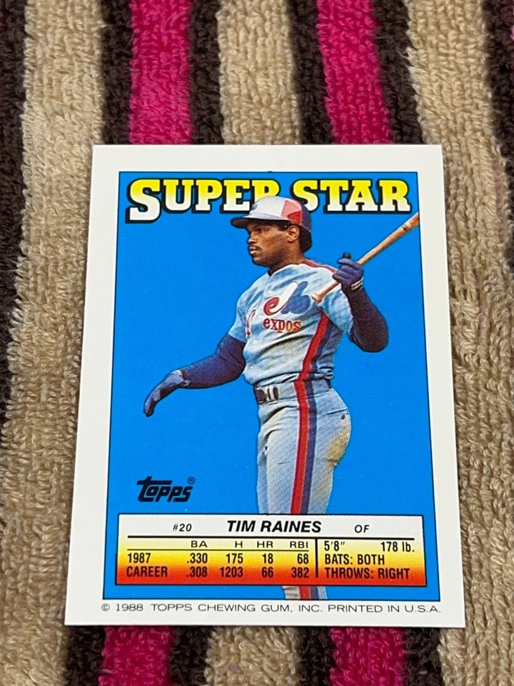 1988 TOPPS STICKER SUPER STAR #20 TIM RAINES EXPOS H.O.F. NMMT BASEBALL! - Photo 1/2