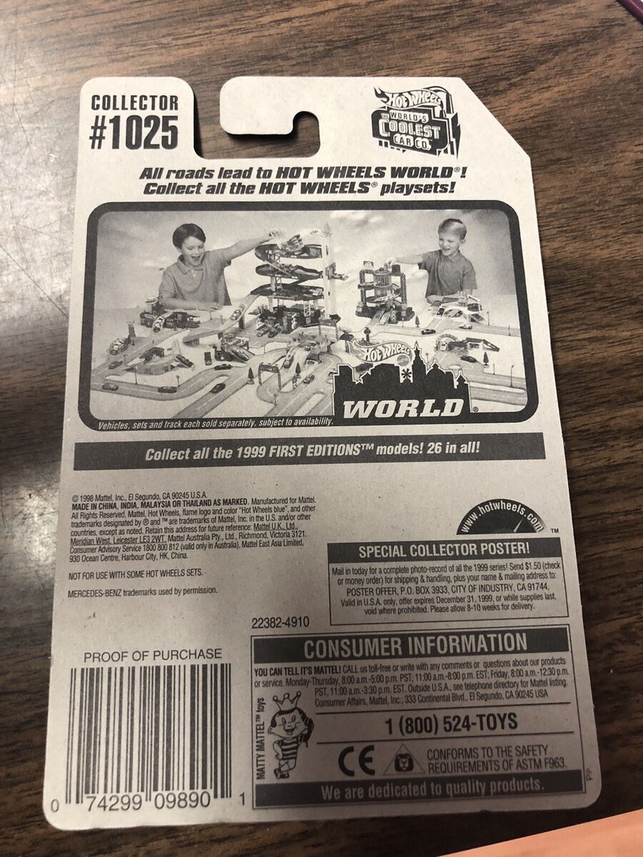 1998 VINTAGE Hot Wheels Collector #1025 *MERCEDES SLK* Dark 1998 VINTAGE Hot Wheels Collector #1025 *MERCEDES SLK* Dark