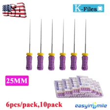 60 files 25mm Dental Endo Rotary K Files Stainless Steel #10 for hand Use files