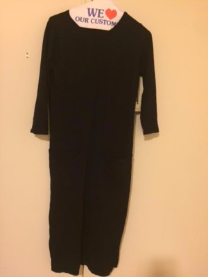 Forever 21 black midi sweater dress size small with side slits | eBay