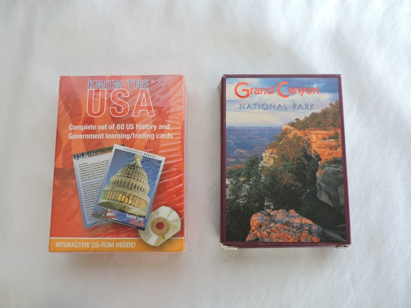 Two Decks of Cards Grand Canyon Playing Cards and Know the USA Learning Cards
