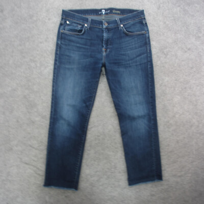 7 For All Mankind Jeans Women's 34 Blue Dark Wash Skinny