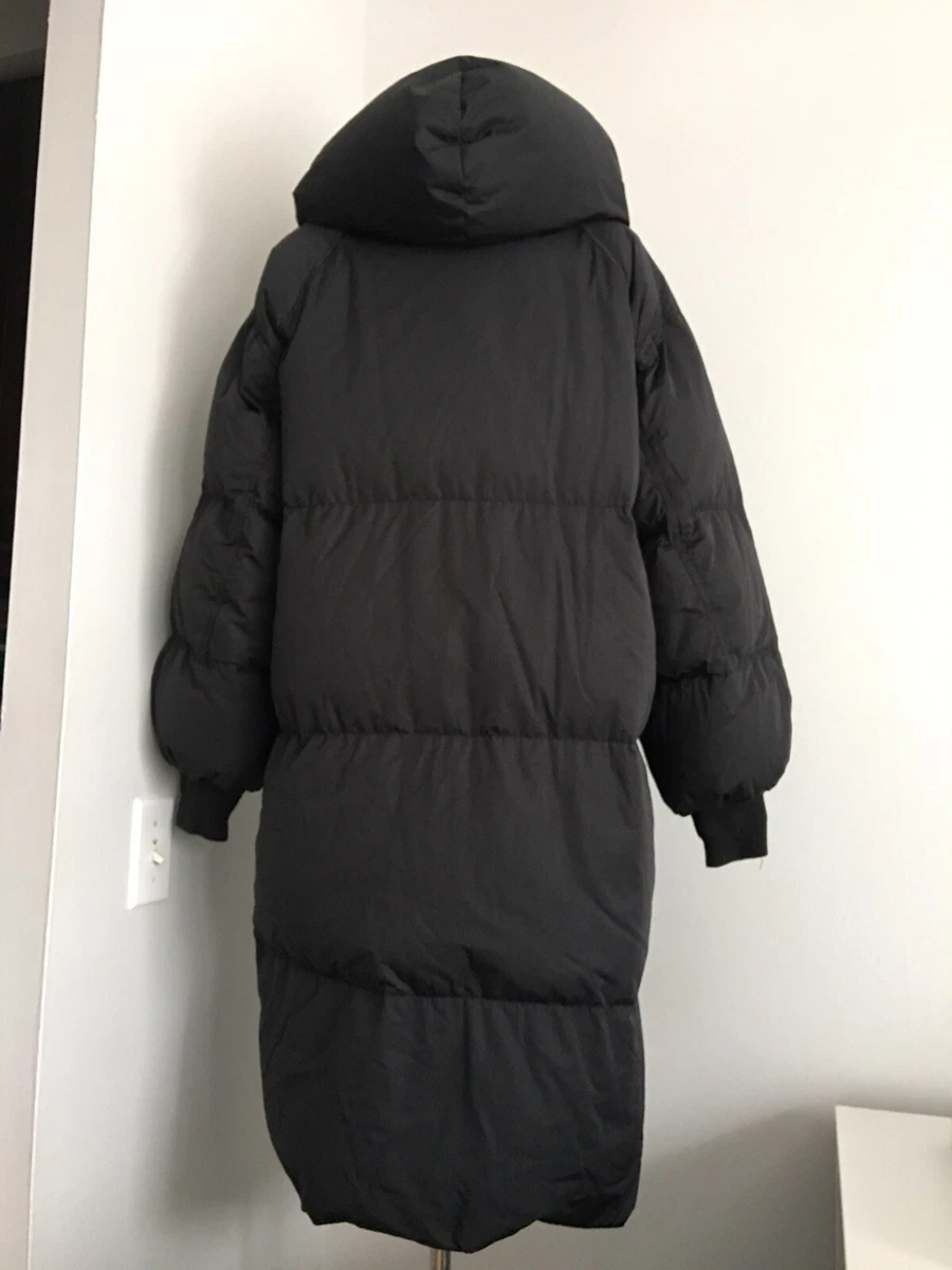 MOUSSY BLACK DOWN FILL HOODED COAT SIZE 1