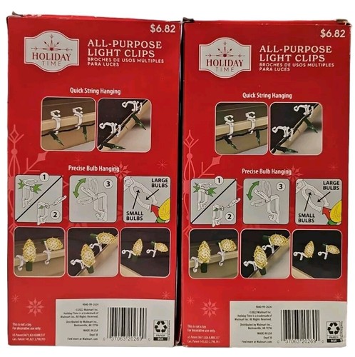 Holiday Time Light Clips All-Purpose Christmas Light Hooks 100 Clips Per Box New - Picture 2 of 4