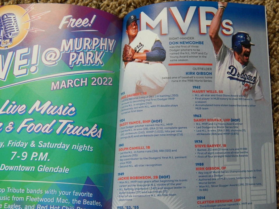 LOS ANGELES DODGERS MLB 2022 PLAY BALL OFFICIAL SPRING TRAINING GAME PROGRAM - Image 4 of 4