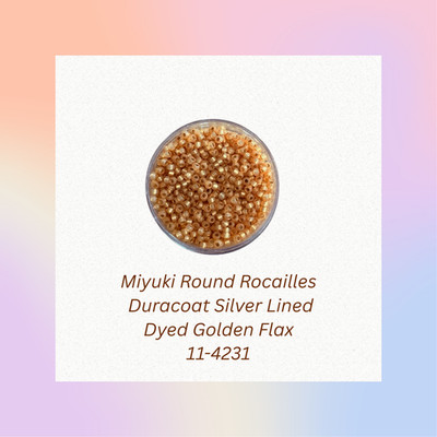 Miyuki 11/0 Round Seed Beads 11-4231 Duracoat Silver Lined Dyed Golden Flax 20G