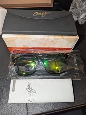 NIB Maui Jim MONGOOSE Mongoose Grey POLARIZED Green Mirror Sunglass GM 540-11