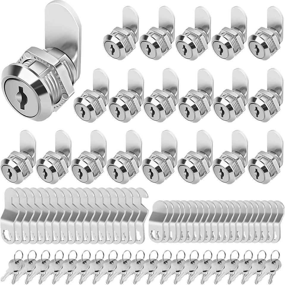 20 Pack Cabinet Locks w/ Keys, Zinc Alloy - Image 3 of 4