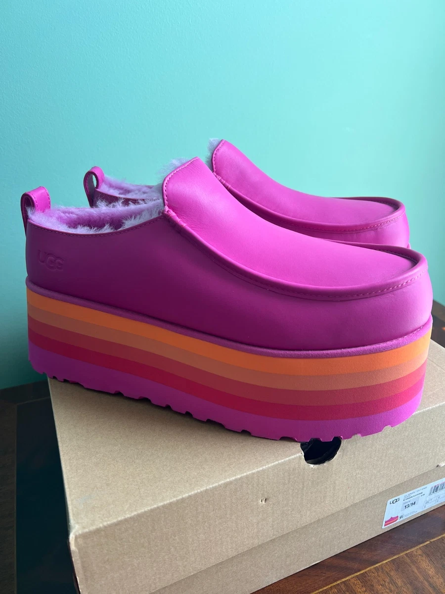 UGG Urseen Platform Raspberry All Gender M12/W13 Rainbow Festival Shoes NEW Amazon.com: UGG Unisex URSEEN Platform Slipper, Raspberry  main image 4