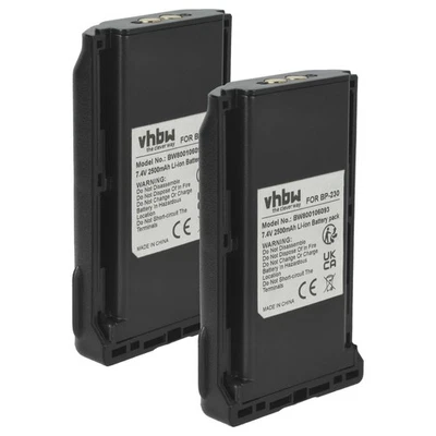 2x Batterie pour Icom IC-F3062 IC-F3061T IC-F3062T IC-F3062S 2500mAh 7,4V - Photo 1/4