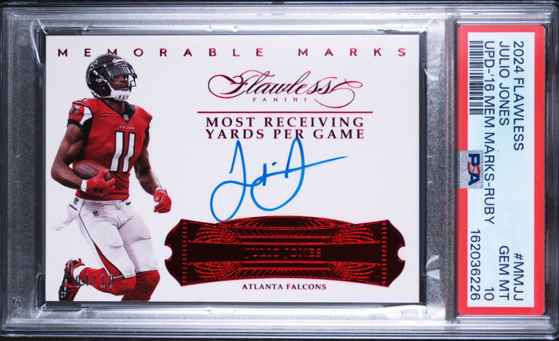 2024 FLAWLESS JULIO JONES ON CARD AUTO SSP /10 PSA 10💎 1/1? POP 1 COLOR MATCH🔥