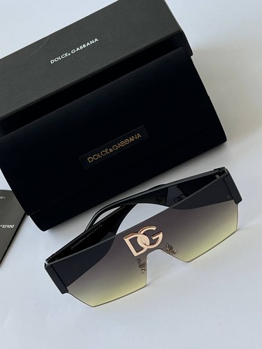 DOLCE & GABBANA Sunglasses Tinted Wrap Shield Luxury Eyewear