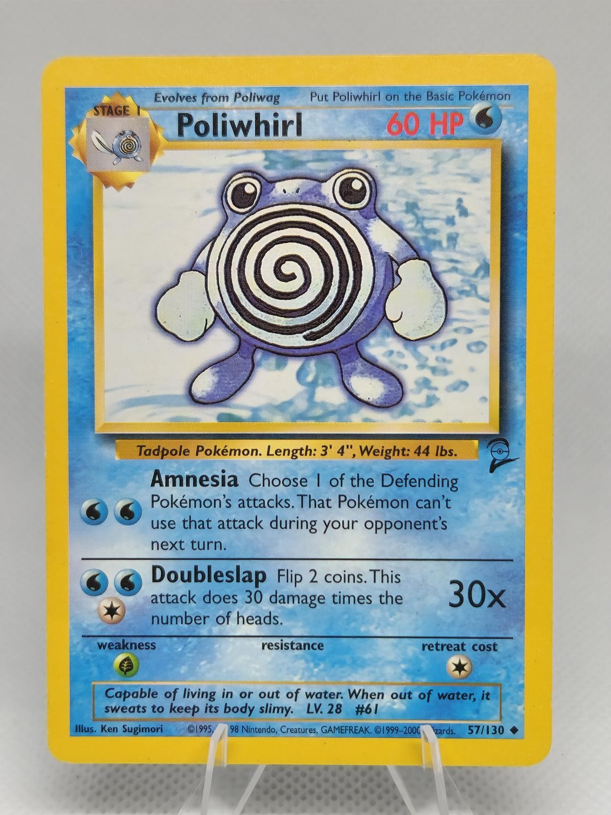 Poliwhirl 57/130 Uncommon Base Set 2 Pokemon Lightly Played