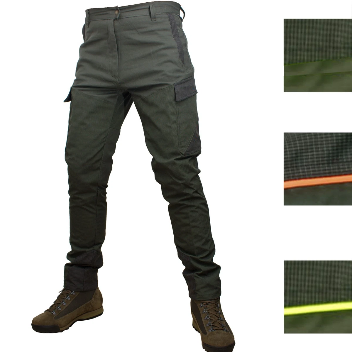 La Chasse Pantaloni Da Caccia Elasticizzati Denver, Uomo, Verde Oliva/Marrone, Idrorepellenti