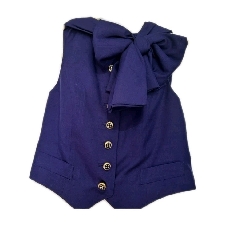 Rare Marc Marc Jacobs Purple Blend Button Down Bow Tie Blouse Women’s Sz-12 Exc