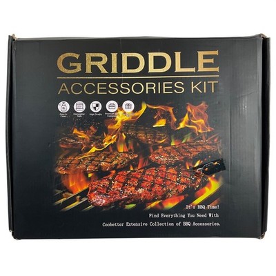 Coobetter BBQ Griddle Tool Set Stainless Spatulas Gloves Bottles Scraper Bowls