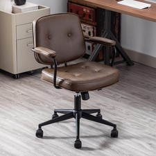Wahson Retro Home Office Desk Chair Swivel Computer Task Chair –Brown PU Leather