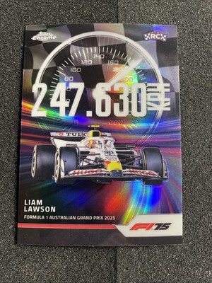 2025 Topps Chrome Formula 1 F1 Top Speed REFRACTOR TS-6 Liam Lawson RC