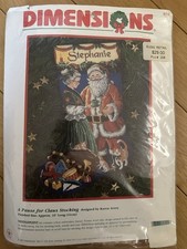 RARE Dimensions A PAUSE FOR CLAUSE STOCKING Needlepoint Kit 9115 Complete READ
