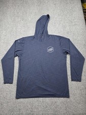 Anetik Shirt Mens XL Blue Hooded Long Sleeve UPF 30 Fishing Sun Hoodie