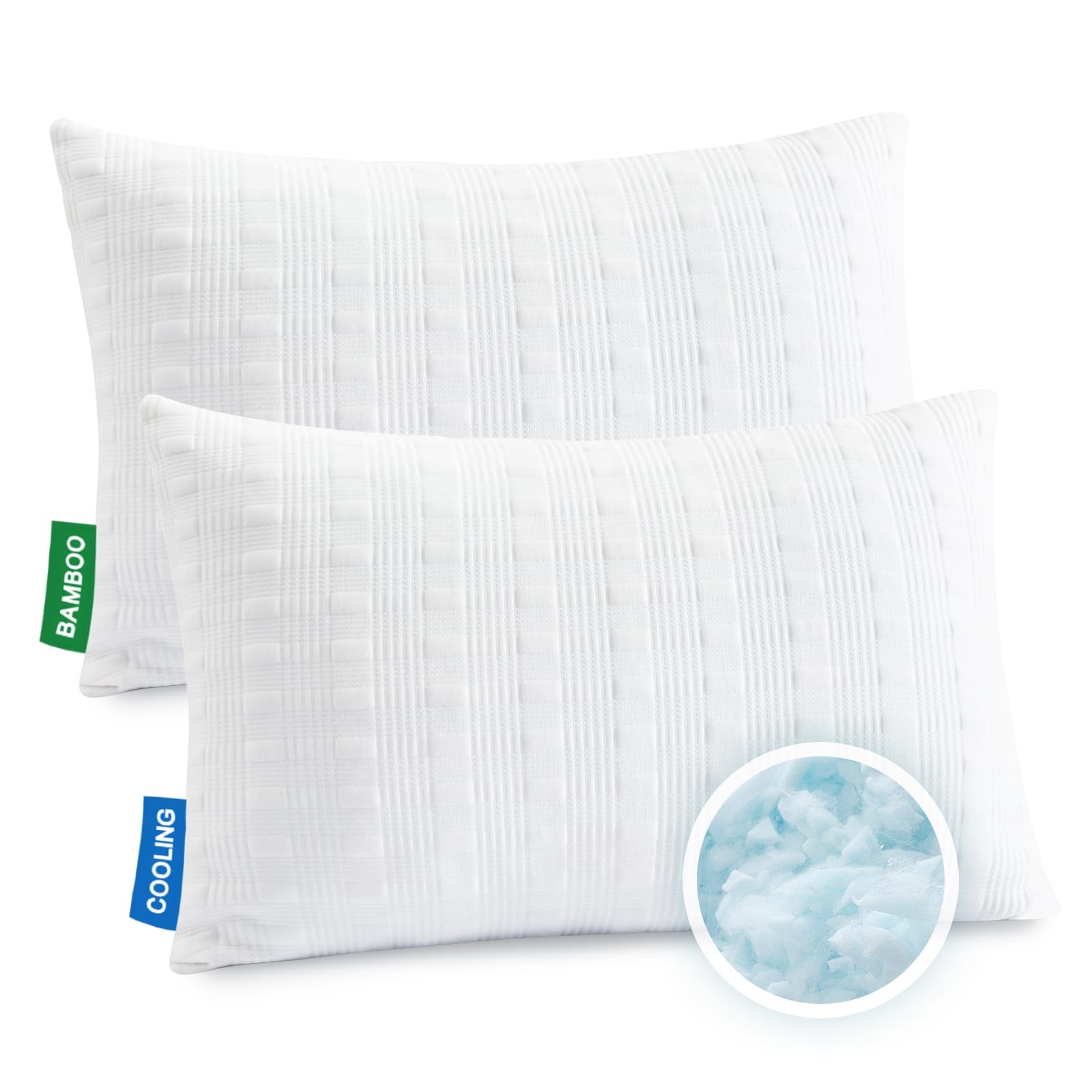 Meoflaw Cooling Pillows for Sleeping Queen Size Set of 2,Shredded Memory Foam...