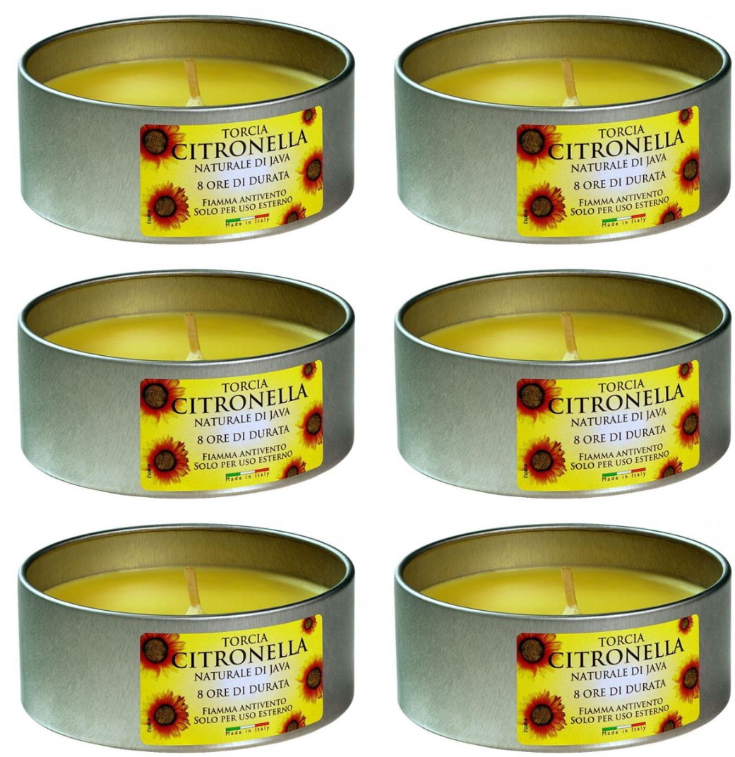 6x Price's Citronella Candle in Tin Garden Home Patio BBQ Outdoor Scented 8 Hour