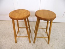 Vintage retro Beech circular stools kitchen dining shop  FREE DELIVERY