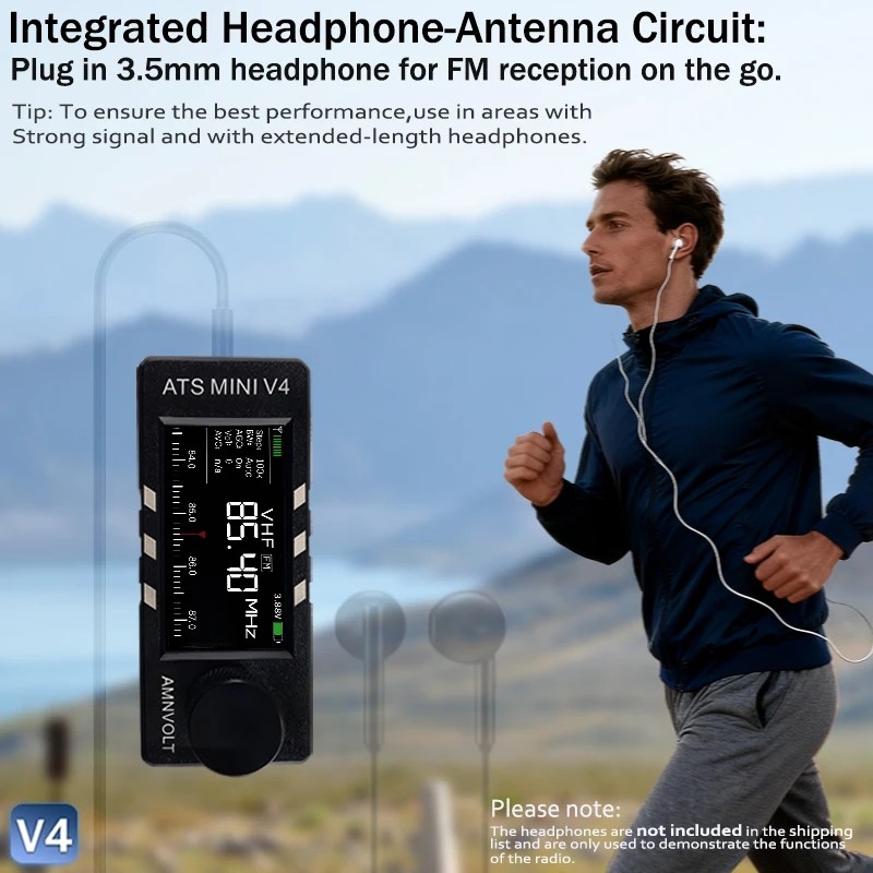 AMNVOLT V4 ATS MINI SI4732 Radio ALL Band DSP Radio FM AM SSB LSB